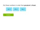 Ordenar números con punto decimal.