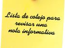 Lista de cotejo para revisar una nota informativa