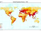 Mapa de la distribución de la población mundial 