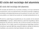 El ciclo del reciclaje del aluminio