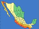 Regiones sísmicas en México del Servicio Sismológico Nacional