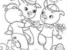 Imagen para colorear de los tres cochinitos
